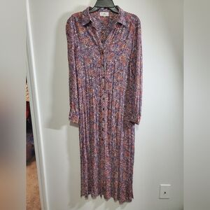 NATURAL LIFE Multicolor Paisley Long Sleeve Dress
